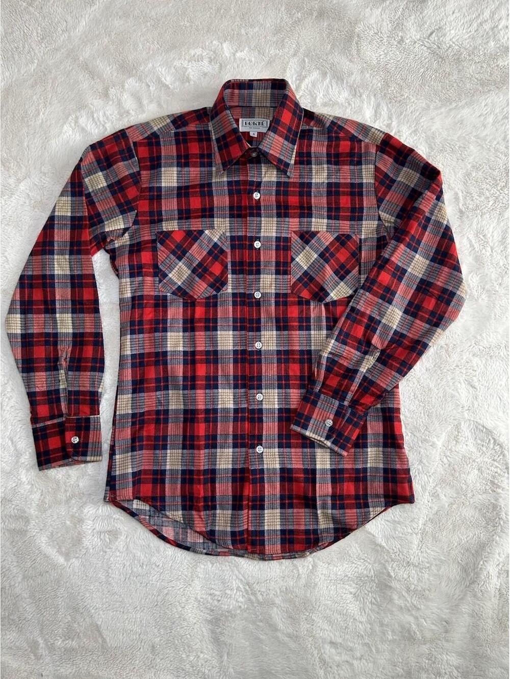Vintage Forte Flannel Button Up Shirt Men’s Size Small Red Plaid Fast Shipping